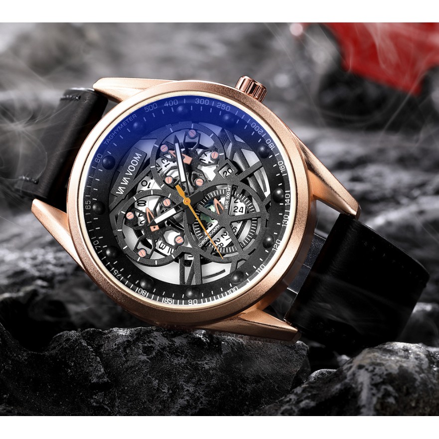 Đồng hồ nam VAVA VOOM V03 dây da cao cấp cực đẹp, lên tây cực êm ái, mặt to cá tính, chống nước tốt, hàng chính hãng | BigBuy360 - bigbuy360.vn