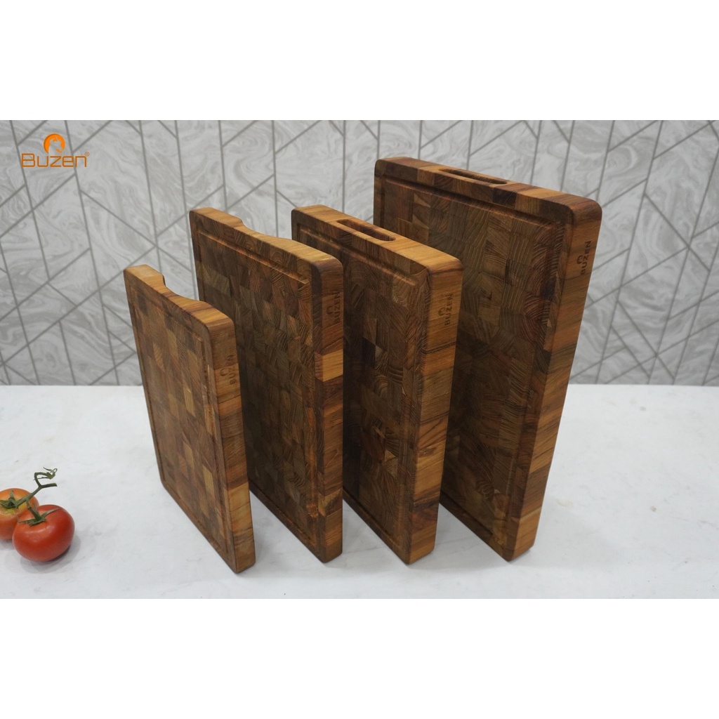 Thớt Gỗ Teak BUZEN (Đạt Tiêu Chuẩn KIỂM ĐỊNH)  Đẳng Cấp Phong Cách Âu Mỹ - Thớt Gỗ Cắt Thái Chặt Hoặc Trang Trí Thức Ăn