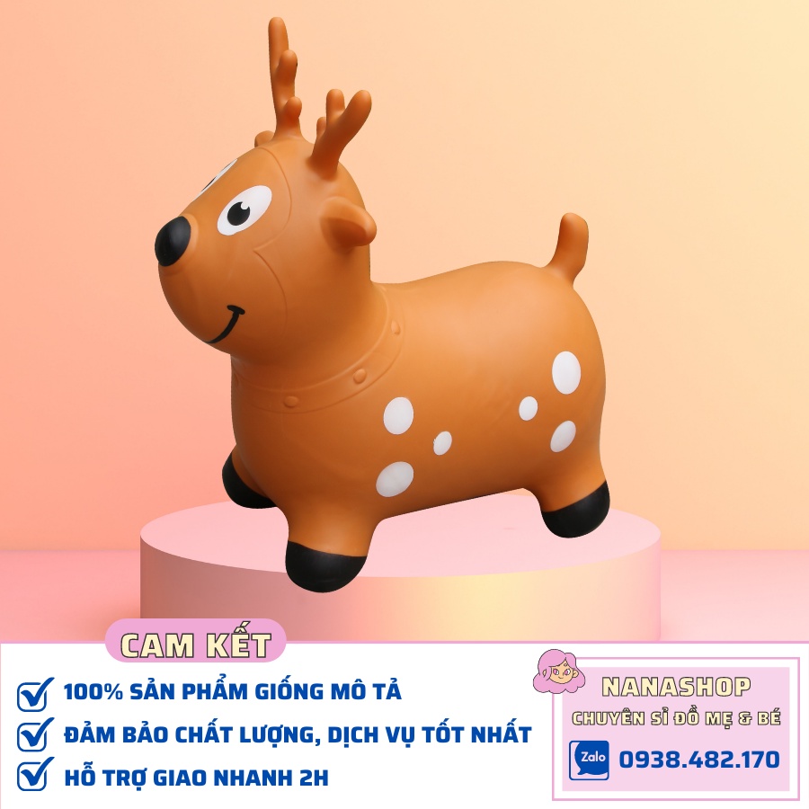 Đồ chơi thú nhún hình Tuần Lộc cho bé kèm bơm Toys House