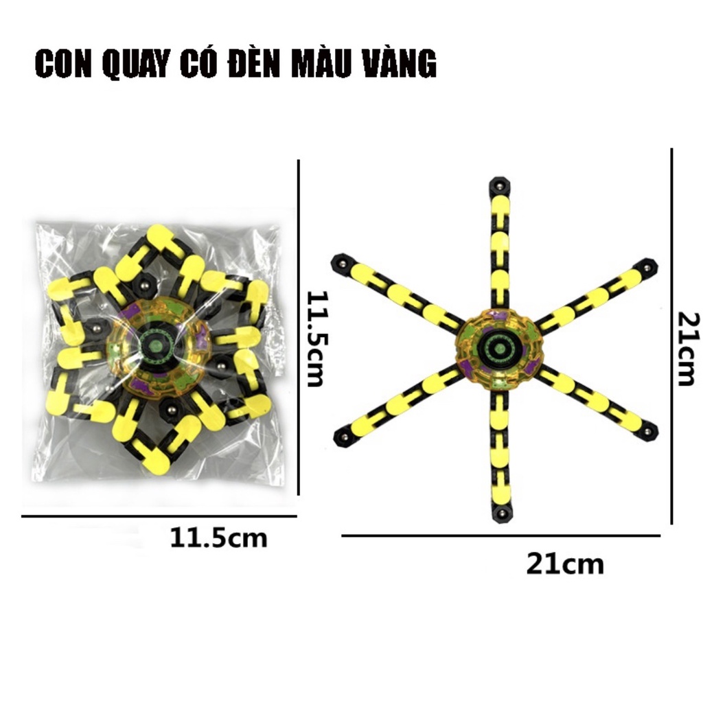 Đồ chơi con quay spiner robot biến hình 6 cánh có đèn led phát sáng - Nhíp Shop