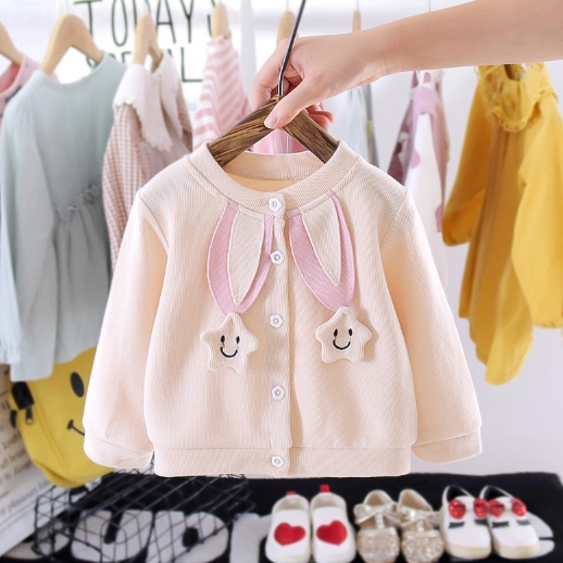 Áo Khoác Cardigan Tay Dài Thoải Mái Thời Trang Cho Bé Gái 0-4 Tuổi