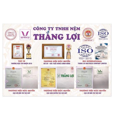 [FREESHIP] - Nệm Gấp 3 Cao Su Non Cao Cấp Thắng Lợi [CHÍNH HÃNG BẢO HÀNH 15 NĂM]