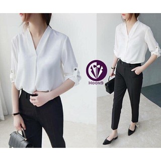 áo sơ mi cổ v chất lụa cực đẹp