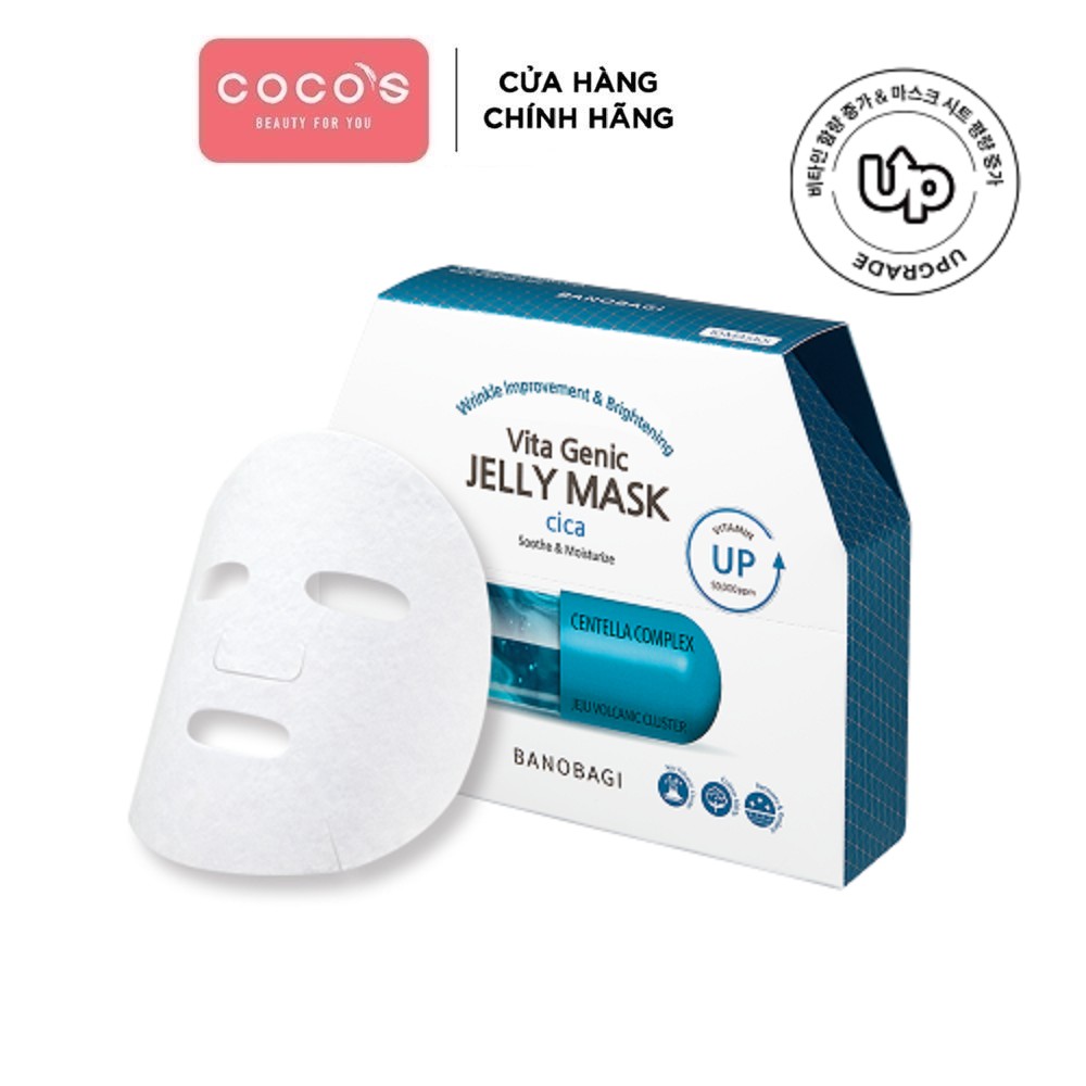 Hộp 10 Miếng Mặt Nạ Phục Hồi Da Bị Tổn Thương Và Da Mụn Banobagi Vita Jelly Mask Cica (30g x10) - [BANOBAGI XANH THẨM]