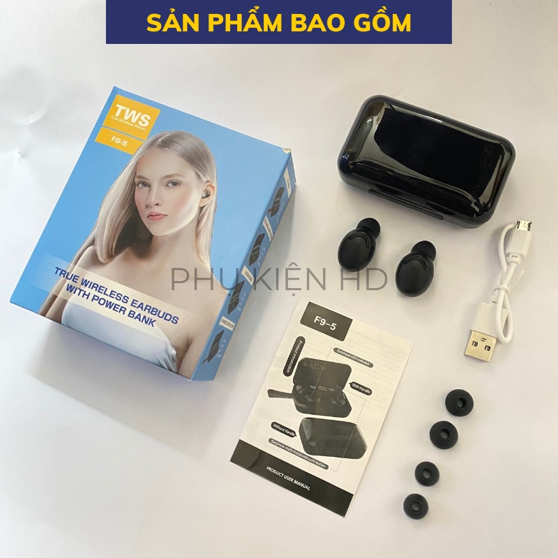 Tai nghe bluetooth AMOI F9 PRO không dây bản Quốc Tế cảm ứng chạm chống nước IPX 5 chống ồn dùng cho IOS và Android