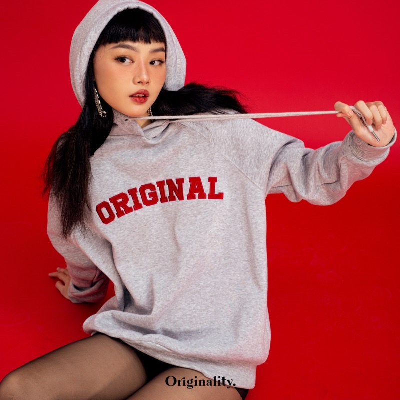 ÁO HOODIE THÊU NHUNG ĐỎ - ORIGINAL HOODIE