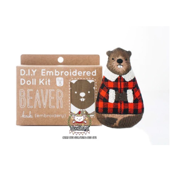 Kit Nguyên Liệu Tự bạn làm Gấu bông đáng Yêu - Combo cao cấp Embroidery Tự tập Thêu Tay Handmade - Bách hóa Na Na