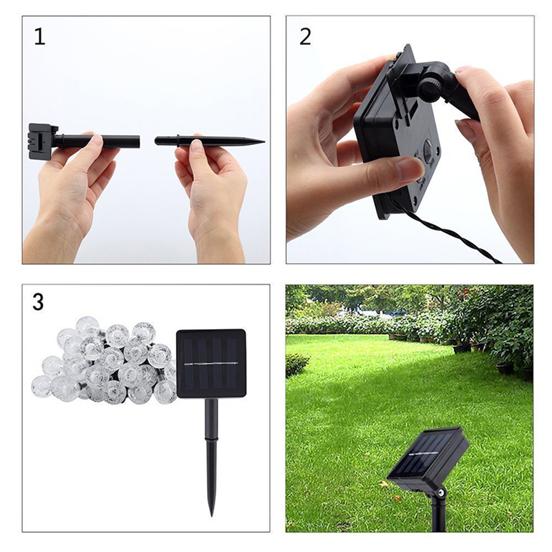 Dây đèn LED sử dụng năng lượng mặt trời 8 chế độ chất lượng cao trang trí tiện dụng