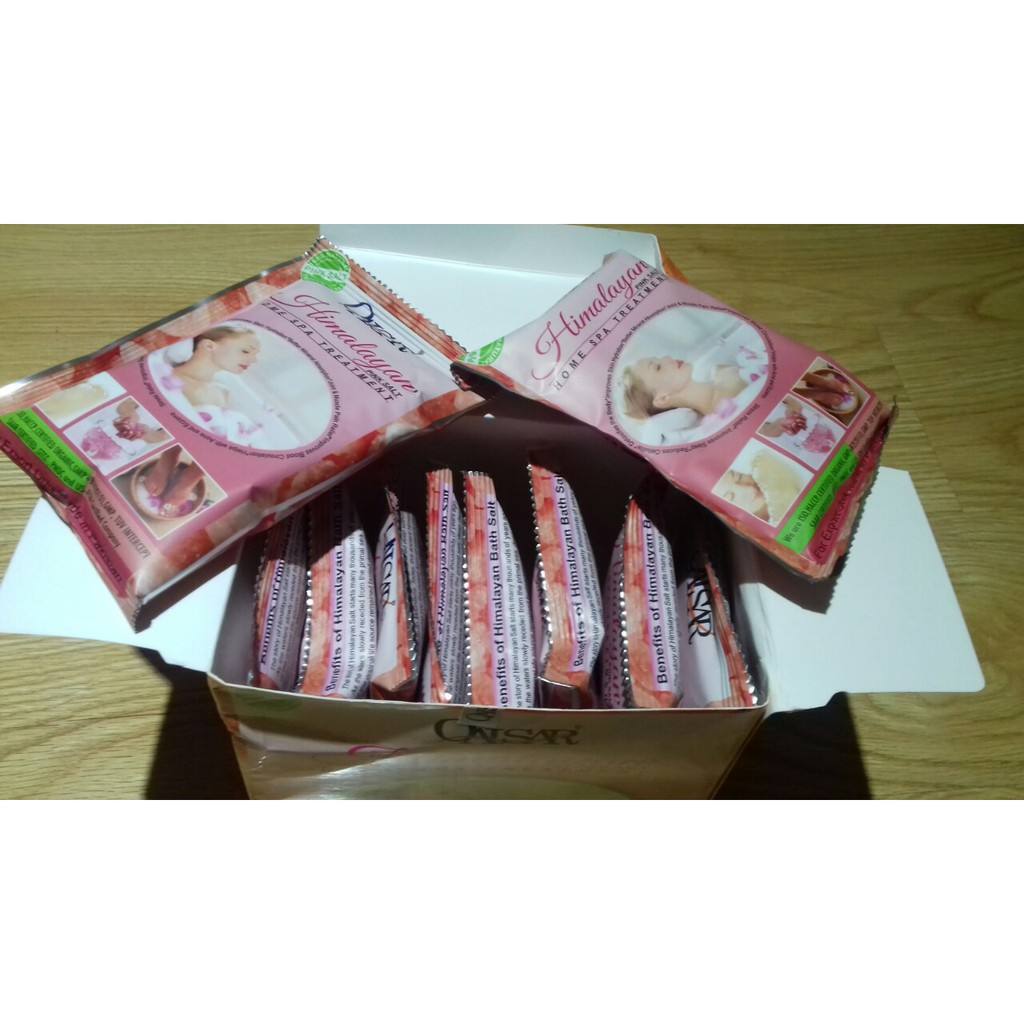 Hộp Muối Tắm Himalaya 1kg. 10 gói nhỏ. Tẩy sạch tế báo chết. Trị Viêm nang lông, viêm lỗ chân lông. | BigBuy360 - bigbuy360.vn