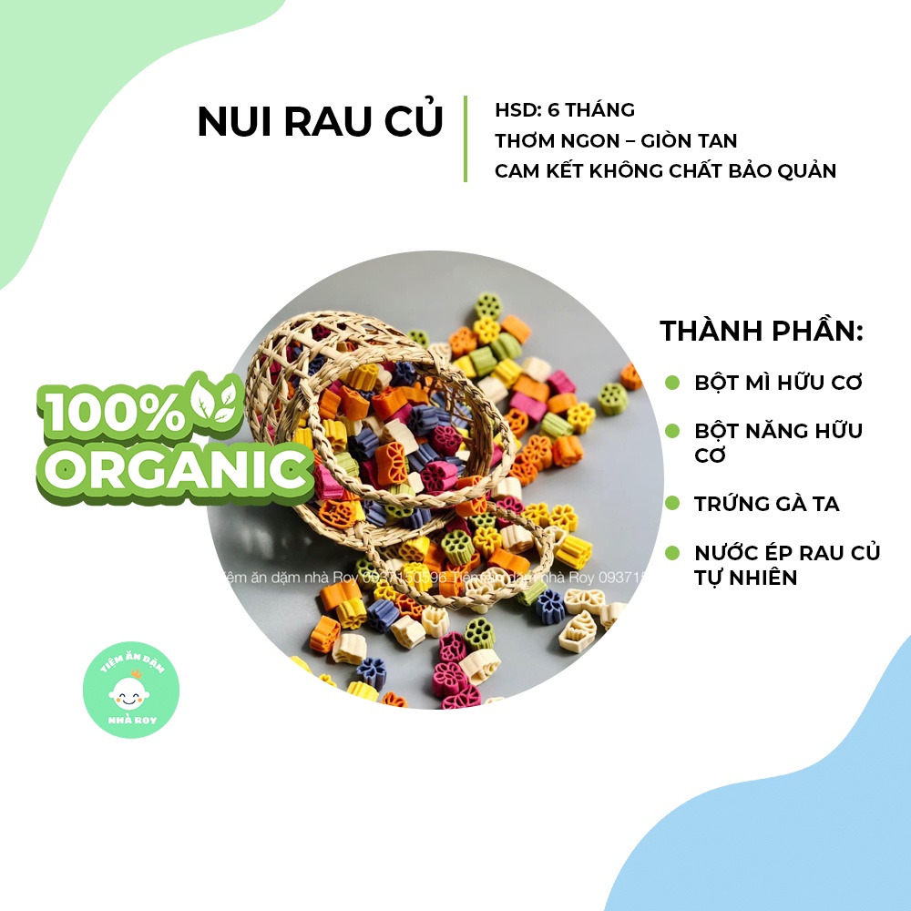 Nui Rau Củ Hữu Cơ Ngũ Sắc Nui Rau Củ Ngũ Sắc Ăn Dặm Cho Bé 7,8 tháng tuổi 500G