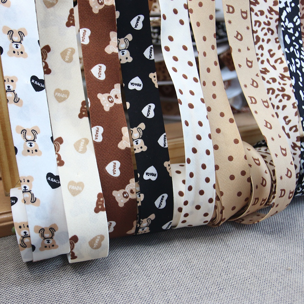 Ruy băng kaki in hình xinh xắn kích thước 2.5 3.8cm