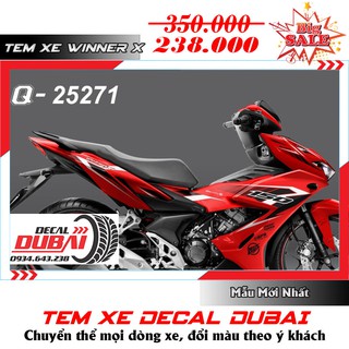 Tem Trùm Winner X Đỏ Đơn Giản
