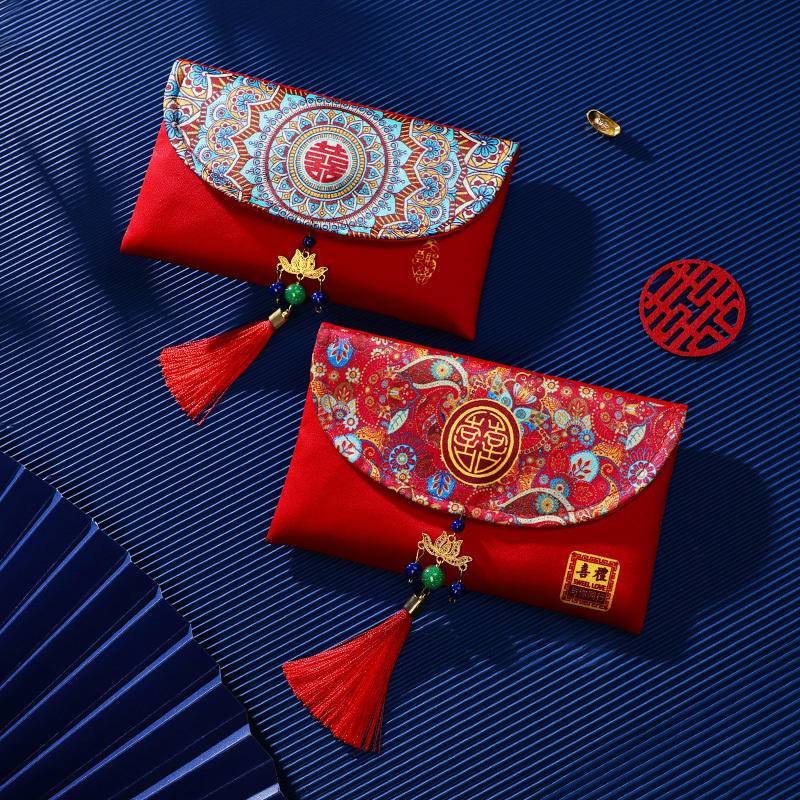 Phong Bao Lì Xì Đỏ May Mắn 2022 Dùng Cho Trang Trí Tiệc Cưới Angpao Wedding Red Packet Cloth 2022 An