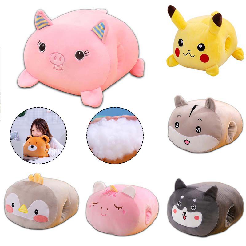 Gối Ôm Nhồi Bông Giữ Ấm Tay Mềm Mại Thiết Kế Kiểu Dáng Pikachu Dễ