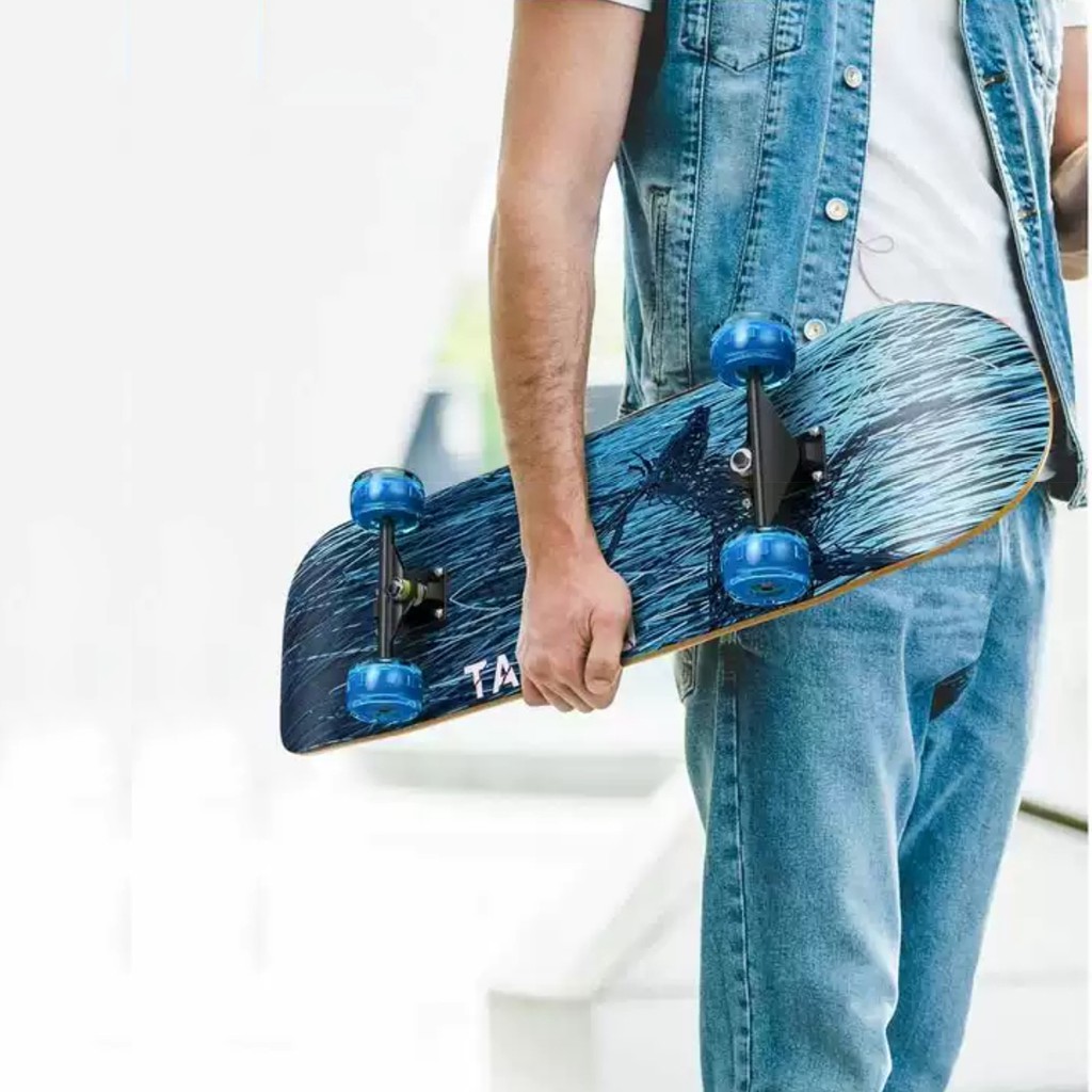 Ván Trượt Skateboard Người Lớn Thể Thao Gỗ Phong Cao Cấp Siêu Bền Mặt Nhám Bánh Cao Su LED Chống Trượt Siêu Đẳng Ván Đẹp