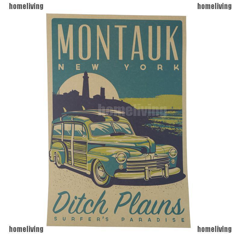 Montauk Poster Giấy kraft Treo Tường Trang Trí Phòng Ngủ