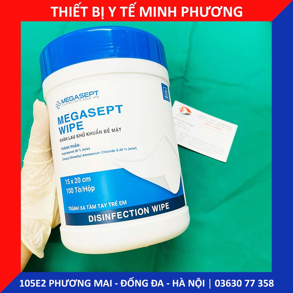 Khăn lau khử khuẩn bề mặt MEGASEPT WIPE