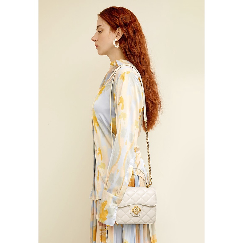 Túi xách nữ thời trang Nucelle chần chéo khóa charm hoa ViAnh Store 1172031