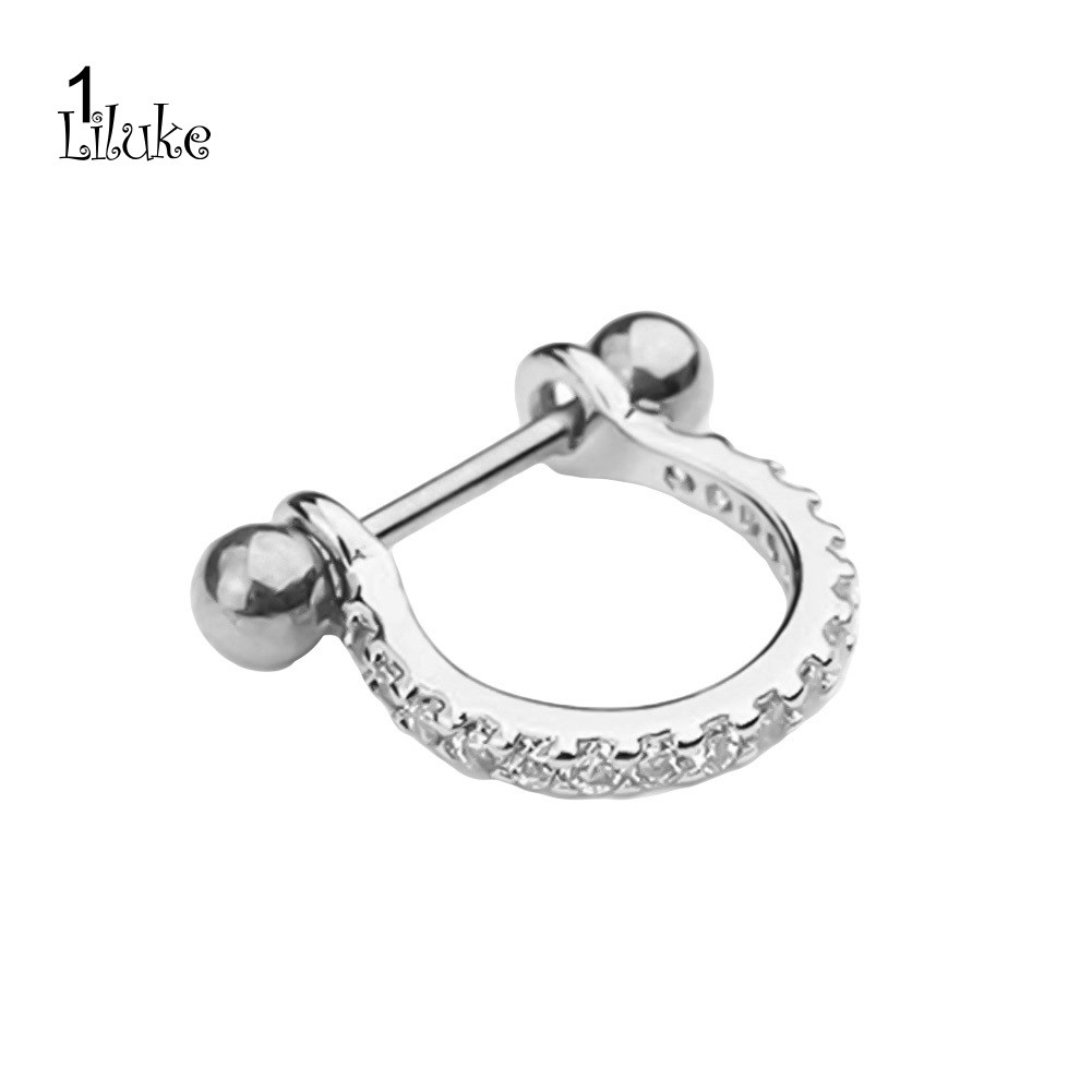 1 Đôi Khuyên Tai Tròn Đính Đá Thời Trang Cho Nữ