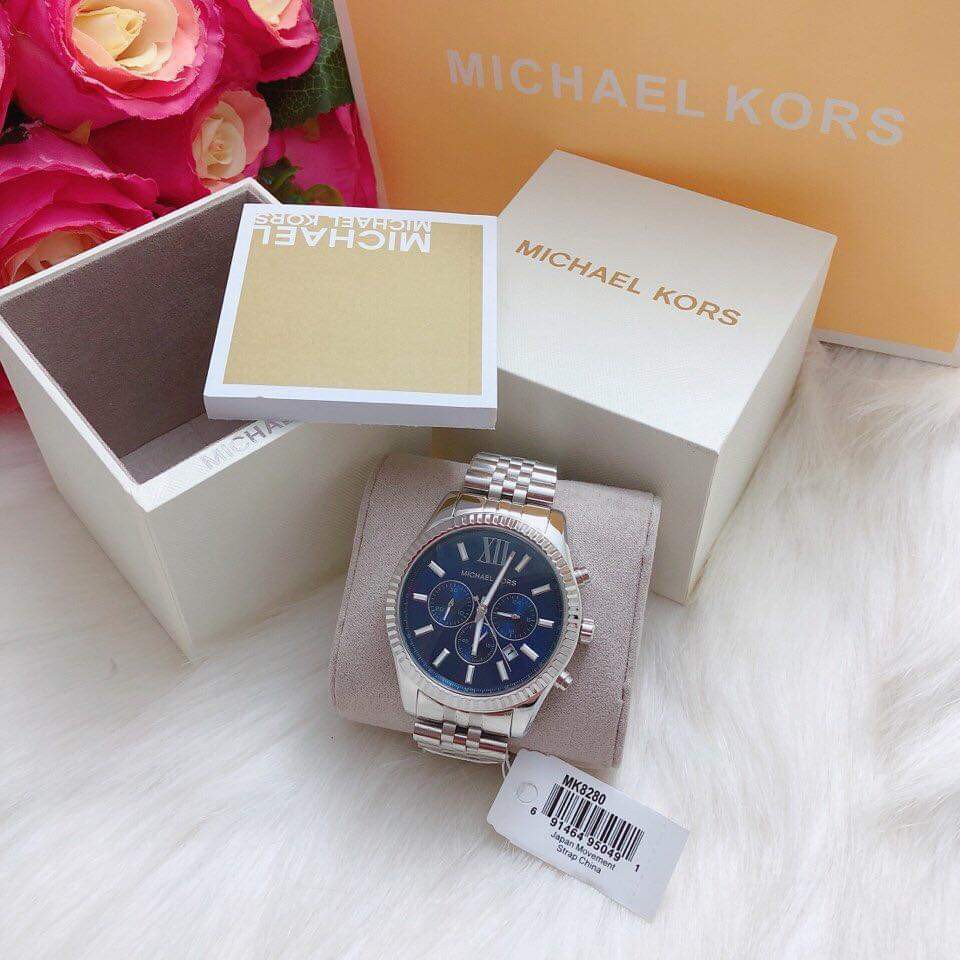 Đồng hồ nam michael kors mk8280 , dây thép , mặt xanh , size 44mm