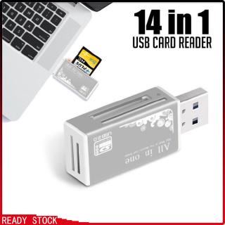 All in 1 usb mobile sd card reader 14 in 1 sdhc micro sd to usb 2.0 tf mmc m2