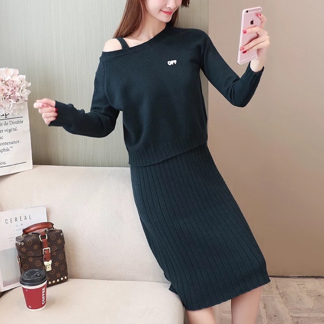Set váy len kèm áo sz S-XL