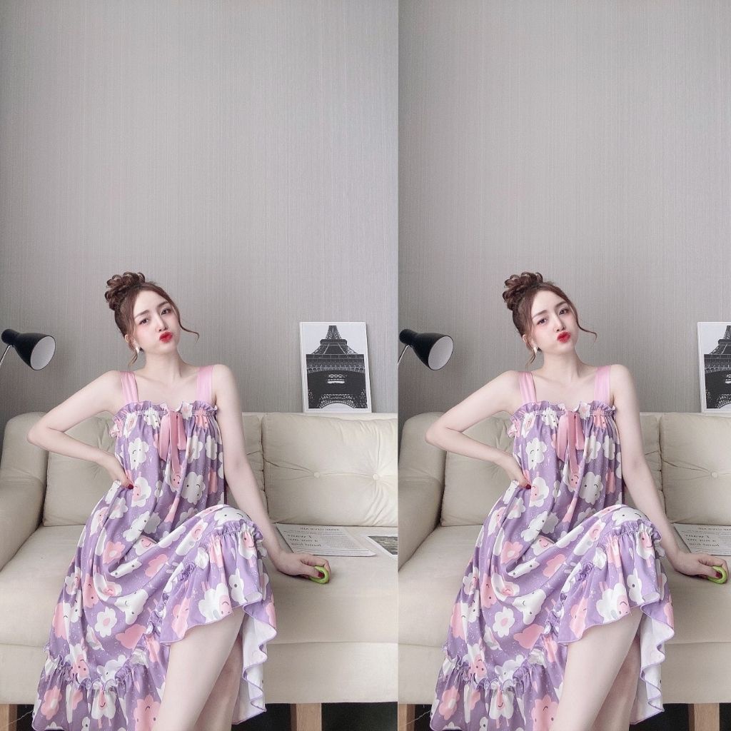 Váy Ngủ sexy ❣️FREE SHIP❣️ Đầm Ngủ sexy Lụa Latin Chất Siêu Mát Dáng Siêu Xinh &lt;60kg