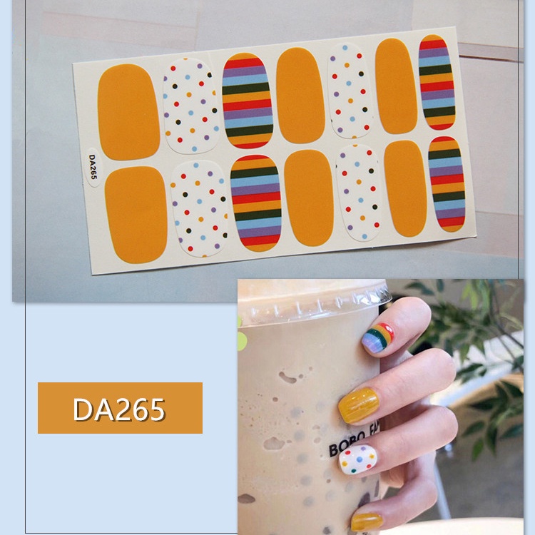 Nail sticker 14 miếng dán móng tay trang trí 3D DA261-DA280 xinh xắn chống thấm nước
