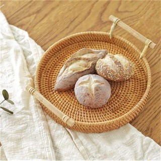 Khay trà bằng mây guột, khay bưng bê size 30cm