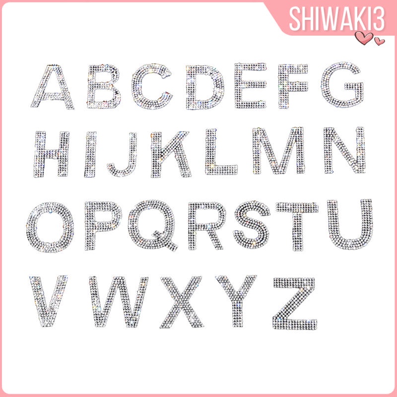 Set 26 Miếng Dán Ủi Quần Áo Hình Chữ Cái Đính Đá DIY Nhiều Màu Sắc