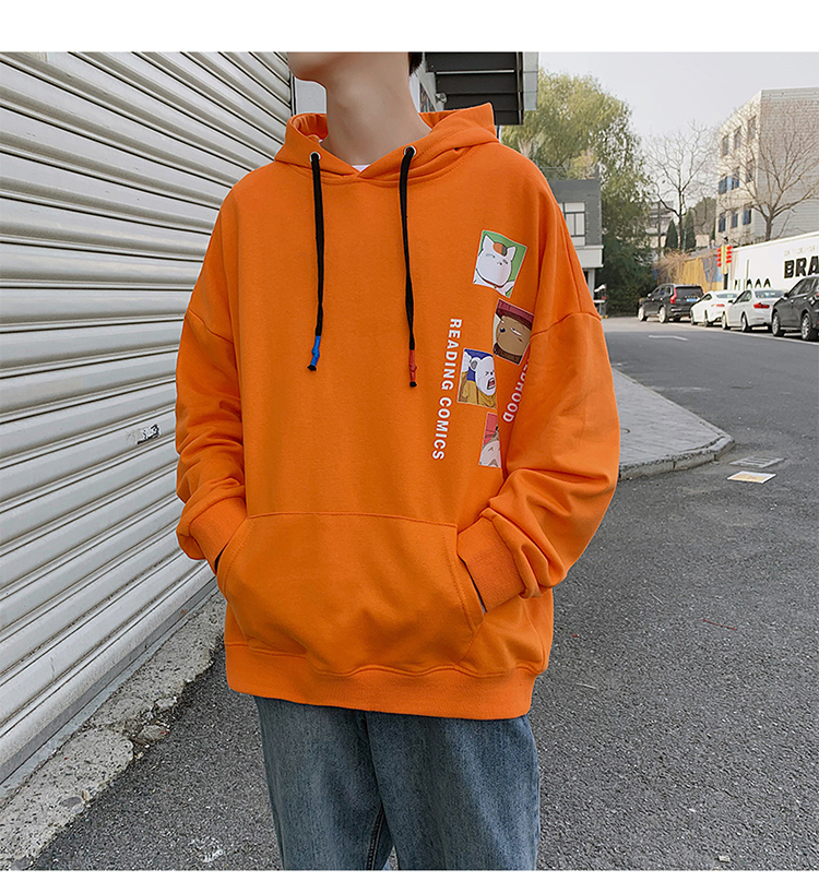 Áo hoodie form rộng họa tiết hoạt hình kiểu dáng năng động thời trang cho nam | BigBuy360 - bigbuy360.vn