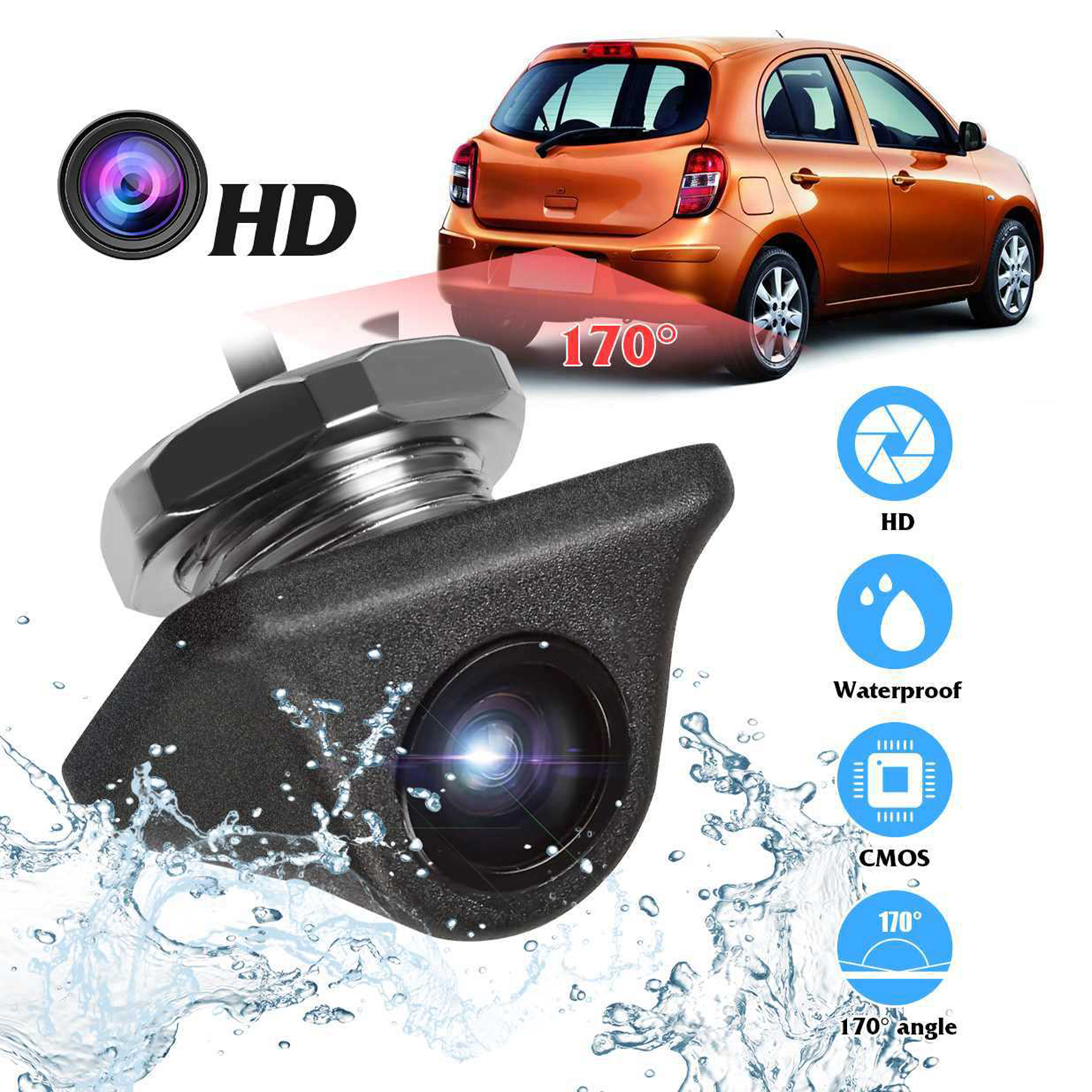 SafeTrip 170 Degrees View Angle Car Rear View Reverse Camera Waterproof Cam Kit