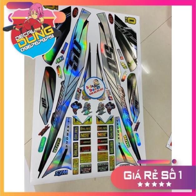 Tem xe Elegant trắng đen Crom titan 7 màu