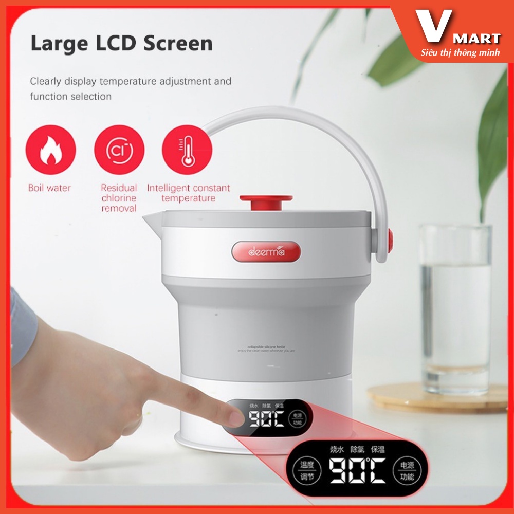 Ấm đun nước du lịch gấp gọn Deerma DH306. Tiện lợi cho mọc chuyến đi