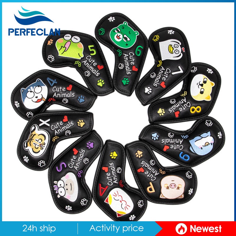 Set 10 Vỏ Bọc Đầu Gậy Đánh Golf Màu Trắng 4 5 6 7 8 9 P A S X