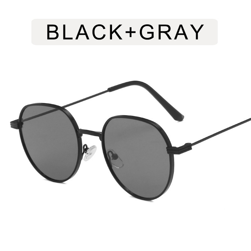 Kính Mát Thời Trang Khung Tròn Bằng Kim Loại Phong Cách Phương Tây