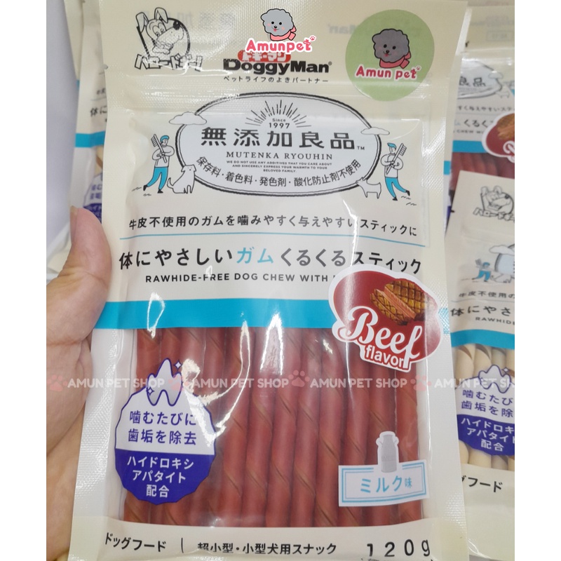 Thanh Que Gặm Cho Chó DoggyMan Hương Sữa, Phô Mai, Bò Snack Xương Gặm Sạch Răng Đồ Ăn Thưởng Cho Thú Cưng Amun Pet