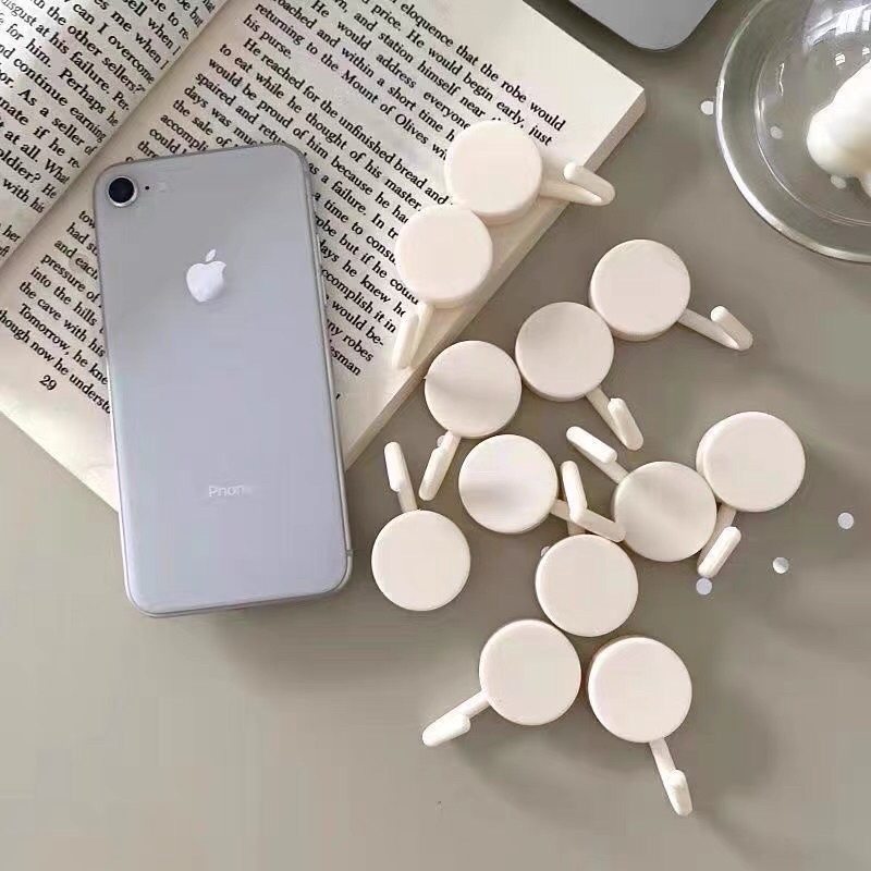 Móc Treo Đồ Hình Tròn Dán Tường Đa Năng Gắn Trang Trí Decor Nhà Cửa Nhiều Màu Sắc.