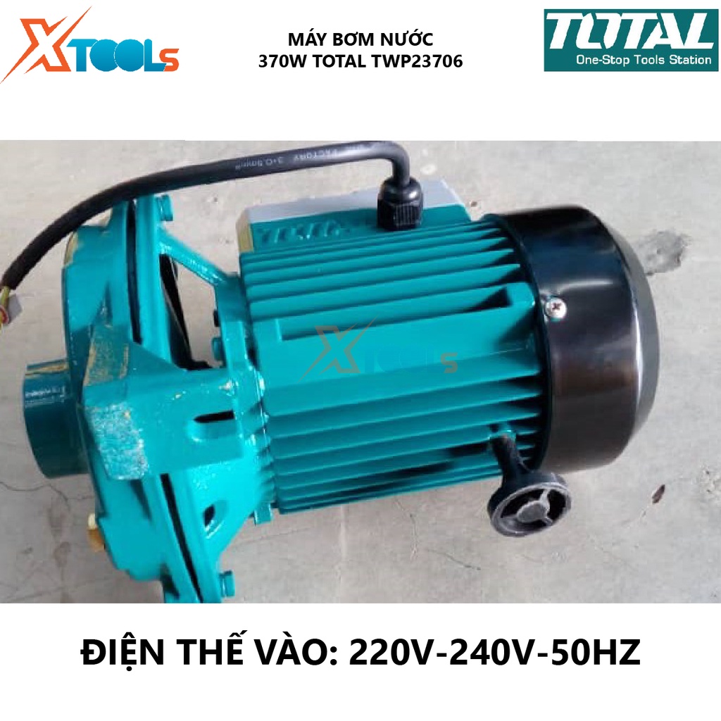 Máy bơm nước TOTAL TWP23706 Máy bơm nước dùng điện Công suất đầu vào370W (0.5HP) hỗ trợ đẩy nguồn nước tăng áp lực nước