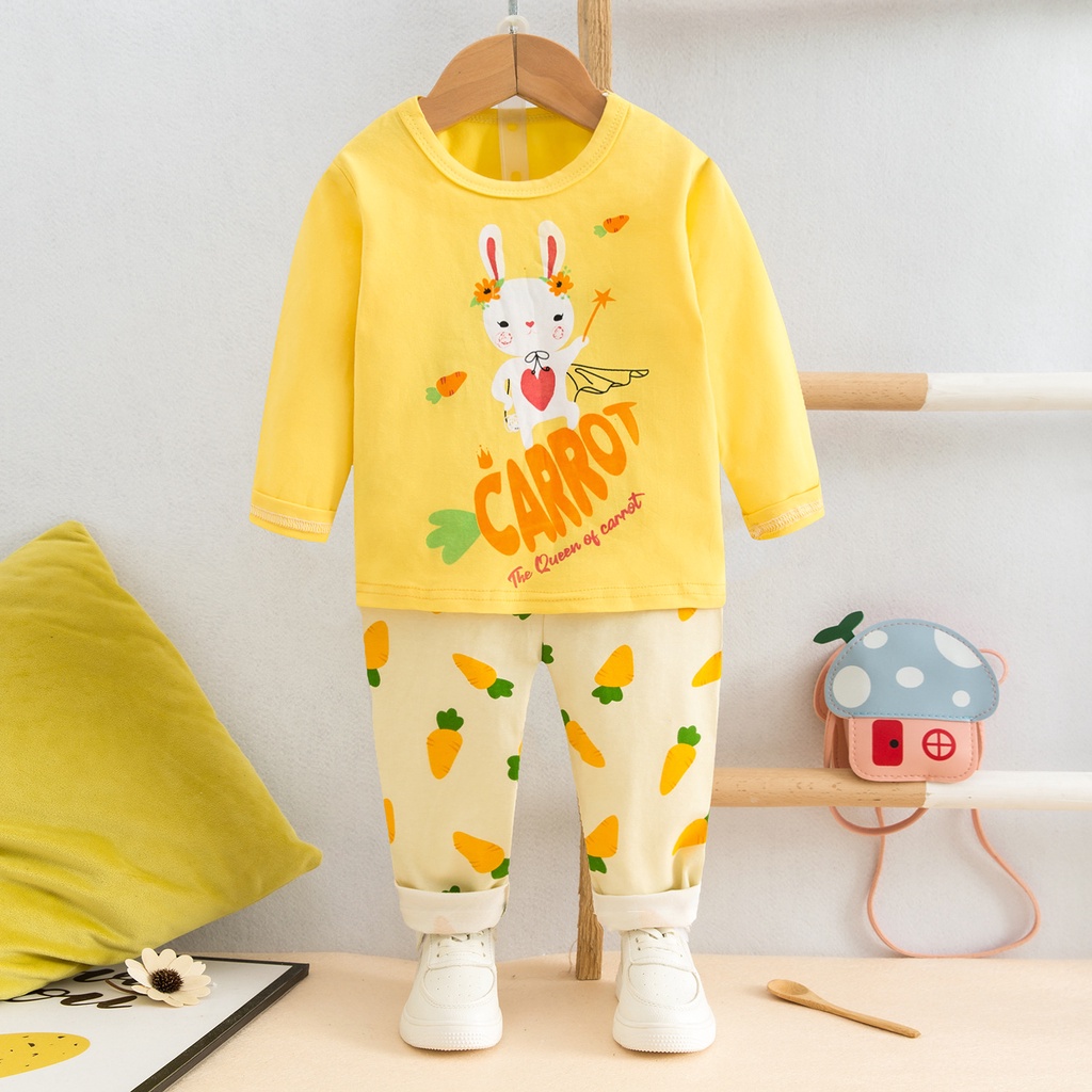 Bộ Quần Áo Thu Đông Dài Tay Cho Bé Gái - Bộ thu đông dài tay bé gái size nhỡ chất cotton mịn ấm áp