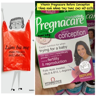 Túi xách LBM tặng kèm viên uống Pregnacare before conception tăng khả năng thụ thai