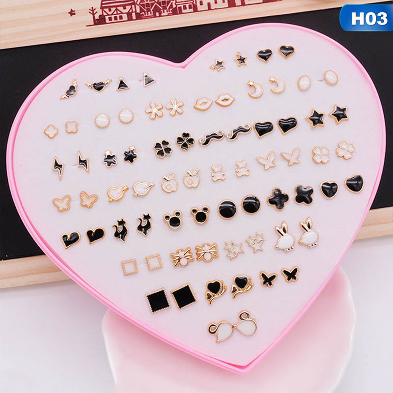 Set 36 Đôi Bông Tai Hợp Kim Nhiều Kiểu Dáng Thời Trang