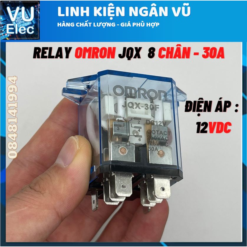 Relay OMRON JQX 12-24-220V 8 chân 30A