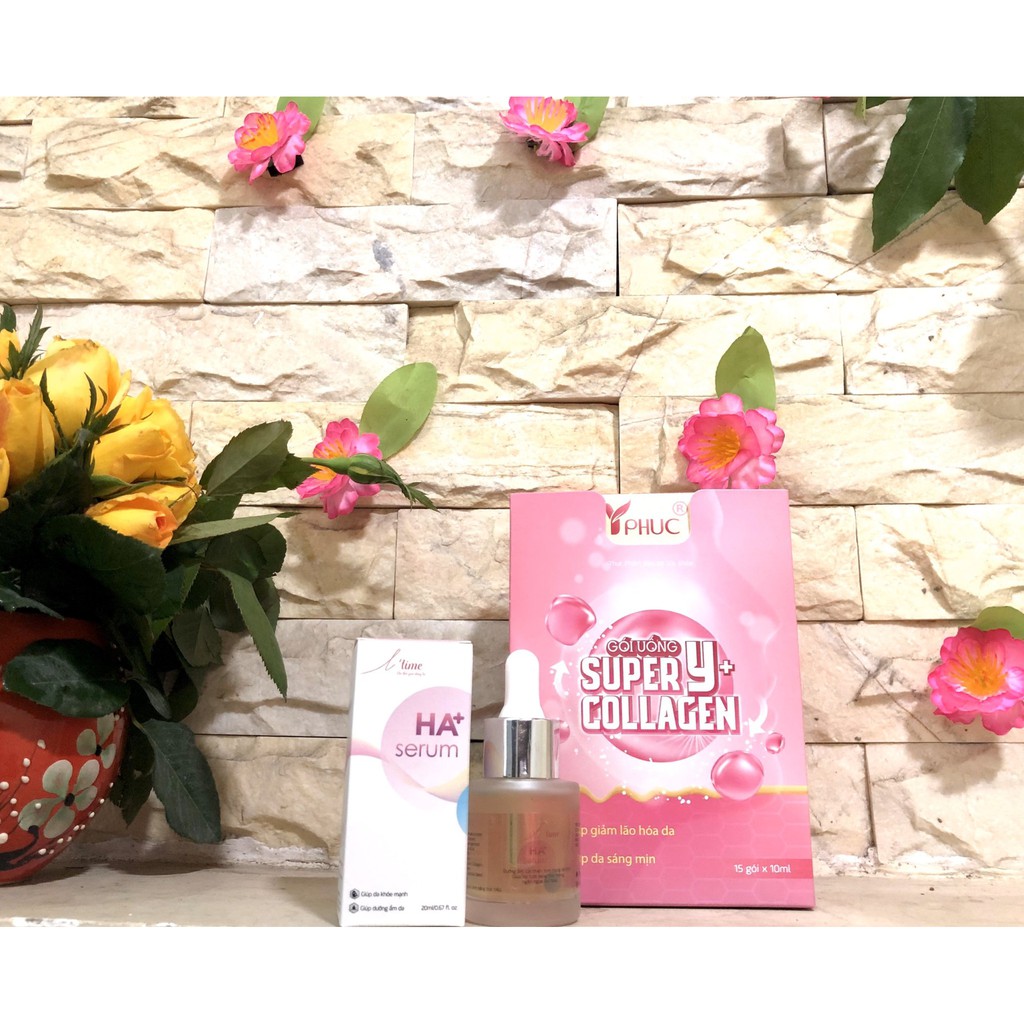 Gói uống super collagen Y+ giúp  dưỡng ẩm da, săn chắc, ngăn ngừa chảy xệ. Giúp da luôn căng mọng, mịn màng