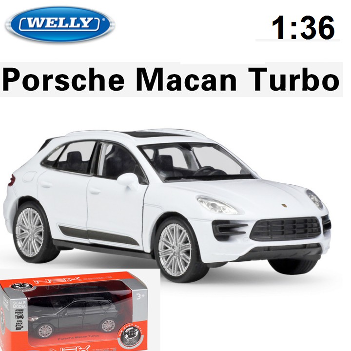 Xe mô hình ô tô Porsche Macan Turbo Welly tỉ lệ 1:36 đồ chơi trẻ em