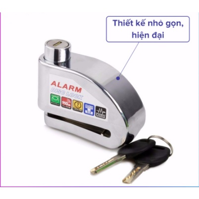 Ổ khóa đĩa xe máy chống trộm có còi hú báo động tặng kèm pin - Bảo hành 1 đổi 1