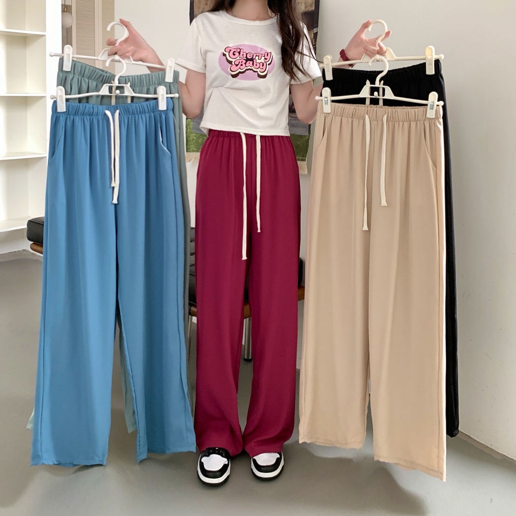 Quần ống rộng Lưng Cao Tôn Dáng Thời Trang Hè Cho Nữ