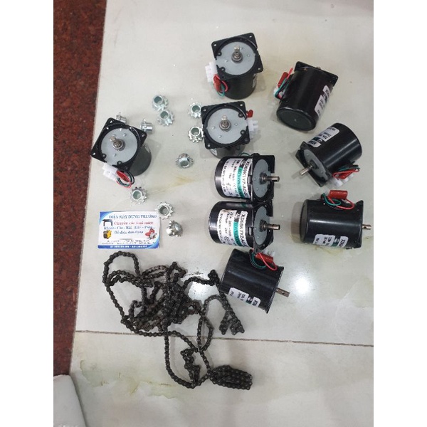 COMBO BỘ MÔ TƠ MÁY NƯỚNG 28W KÈM 3 BÁNH RĂNG NHÔNG 1 XÍCH CHO MÁY 10 XIÊN