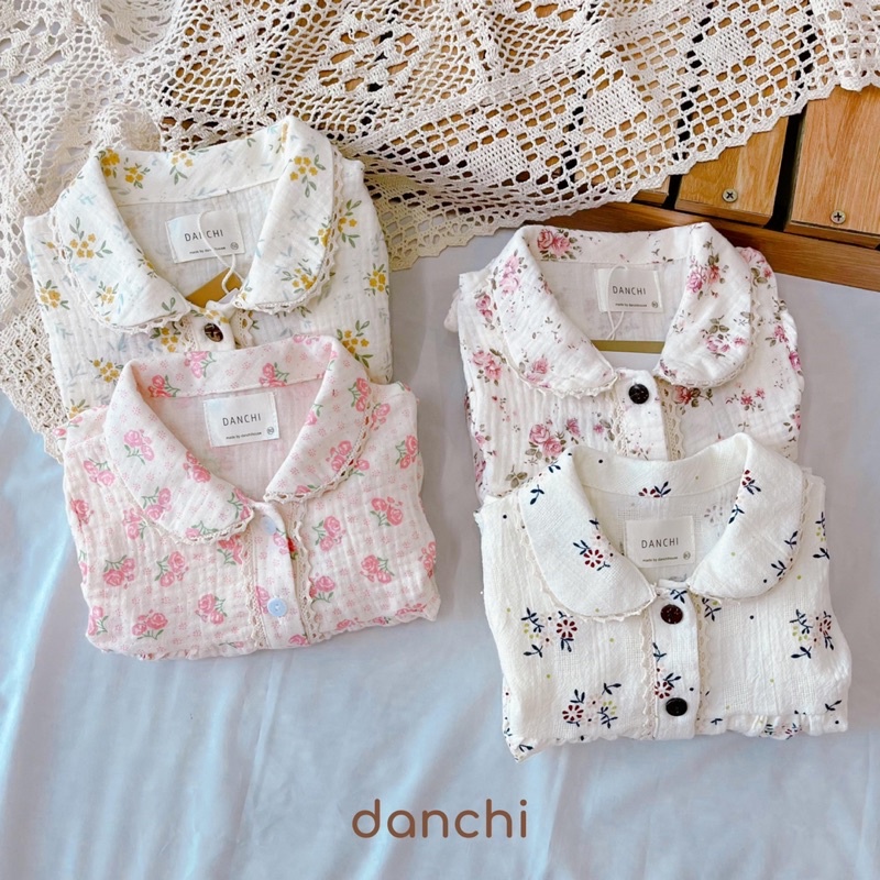 FLORAL PIJAMA - Bộ ngủ pijama cổ sen cho mẹ và bé gái