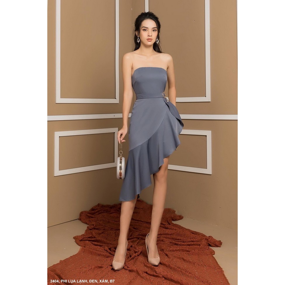 Đầm phi lụa lạnh cúp ngực lai xéo phối ren đùi cực sexy (có nhiều size và màu)